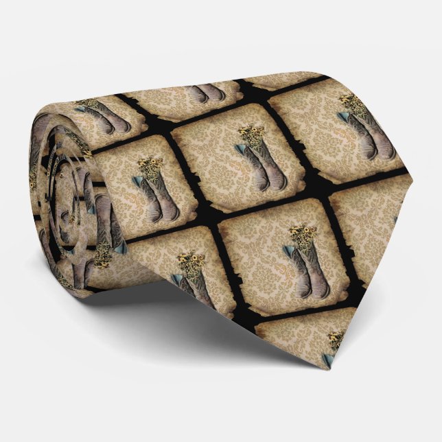 rustic damask western country cowboy tie (Rolled)