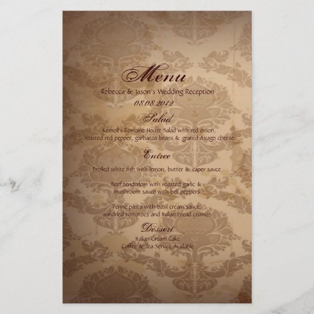 rustic damask Western Cowboy wedding (Front)