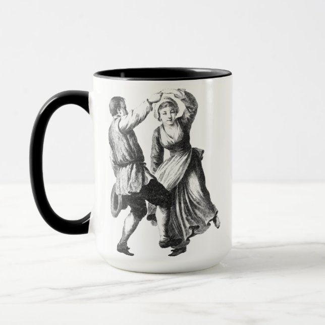 Rustic Dance Folk Art Coffee Mug Cup (Left)