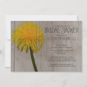 Rustic Dandelion Bridal Shower Invitations