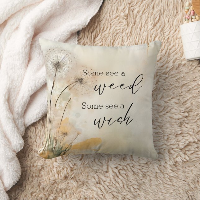 Rustic Dandelion Wish Quote Cushion (Blanket)