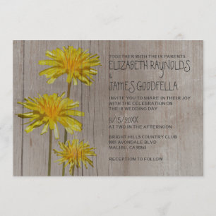 Rustic Dandelions Wedding Invitations