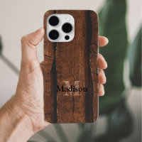 Rustic dark brown old wood Monogram