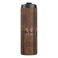 Rustic dark brown old wood Monogram