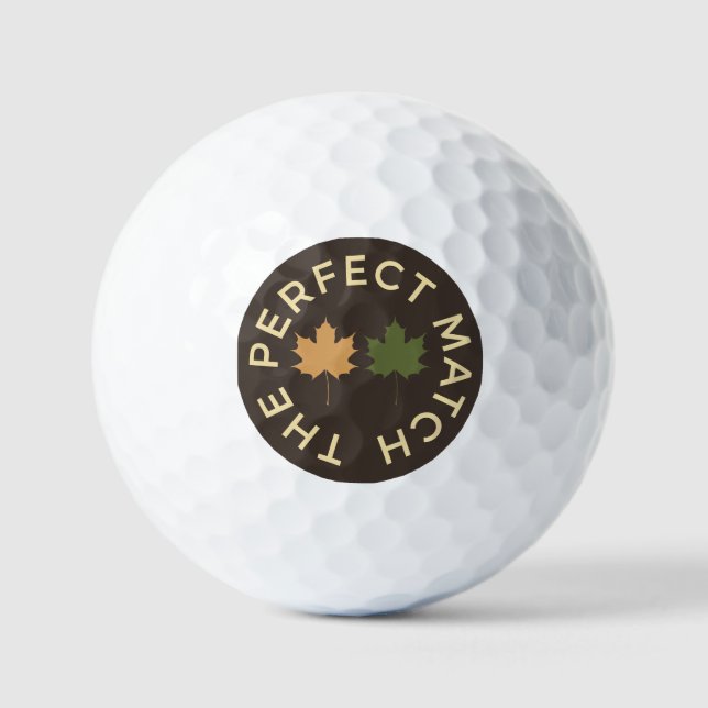 Rustic Dark Brown Olive Green Fall Wedding Favours Golf Balls (Front)