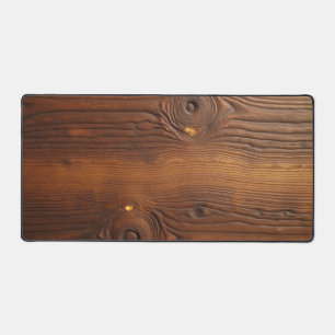 Rustic Dark Brown Wood Grain Natural Timber Textur Desk Mat