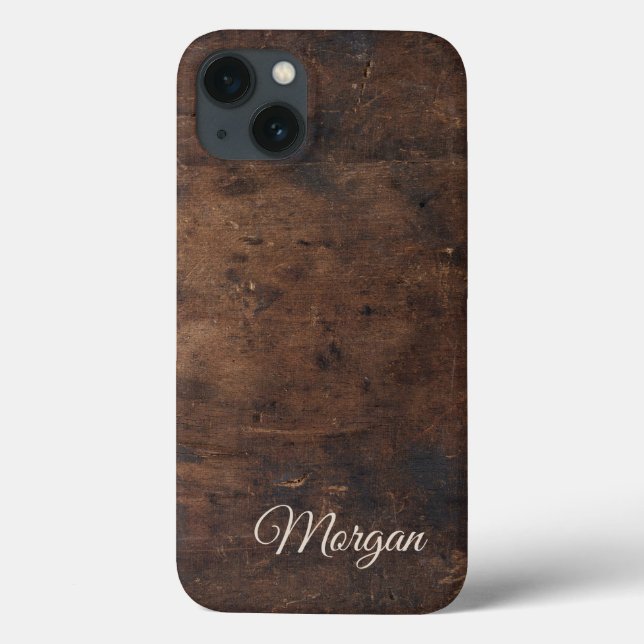 Rustic Dark Brown Wood Look iPhone / iPad case (Back)