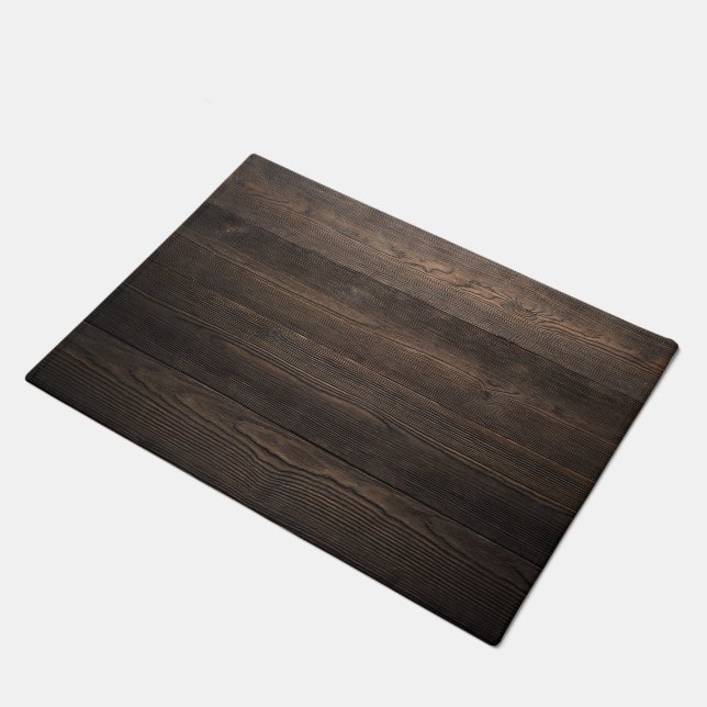 Rustic Dark brown WOOD LOOK texture Doormat (Angled)
