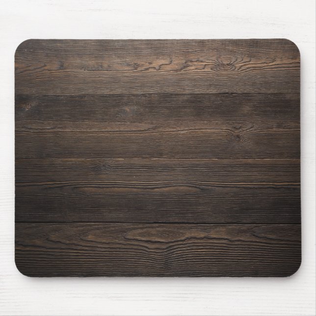 Rustic Dark brown WOOD LOOK texture Mouse Mat (Front)