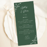 Rustic Dark Green Botanical Wedding Menu Card<br><div class="desc">This lovely wedding reception menu card features a lovely deep green background with hand-drawn wildflowers and elegant typography in white. Together these elements create an rustic yet elegant wedding menu that would be perfect for a romantic wedding any time of the year. This design coordinates with our Rustic Wildflowers wedding...</div>
