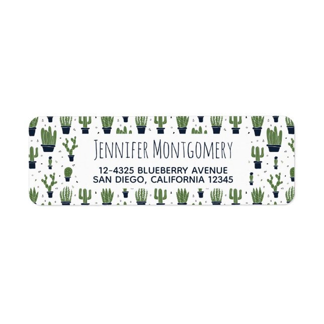 Rustic Dark Green Cactus Desert Pattern (Front)