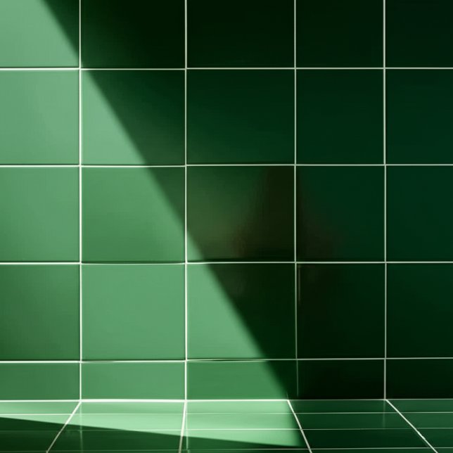 Rustic Dark Green Wall | Minimal Square Tile (Dark Green Ceramic Tiles)