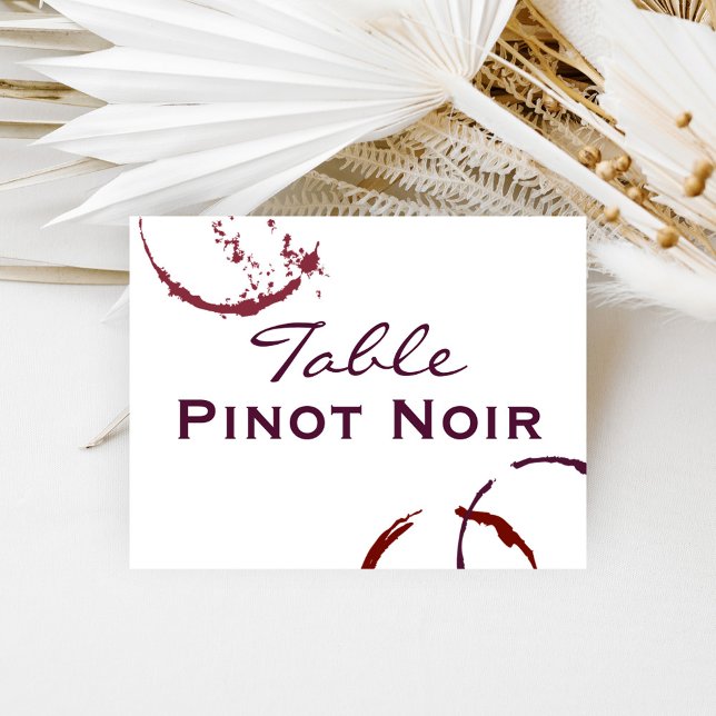 Rustic Dark Red Wine Stain Wedding Table Name Invitation (Creator Uploaded)