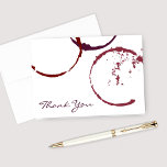 Rustic Dark Red Wine Stain Wedding Thank You Card<br><div class="desc">Note cards in a modern folded card format include custom text on the front and space for a hand-written message on the back.  Modern rustic style design features chic red wine glass stains.</div>