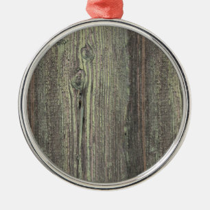 Rustic Dark Weathered Wood Background Metal Tree Decoration