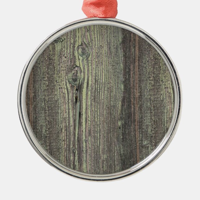 Rustic Dark Weathered Wood Background Metal Tree Decoration (Front)