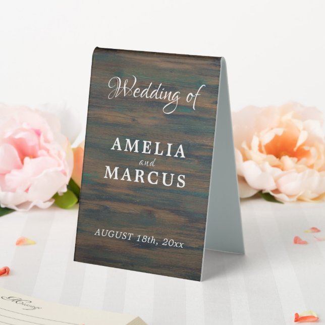 Rustic Dark Wood Script Wedding Menu (In SItu (Wedding))