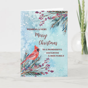 Rustic Daughter & Family Merry Christmas Card