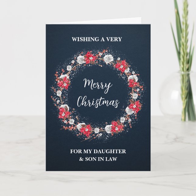 Rustic Daughter & Son in Law Merry Christmas Card (Front)