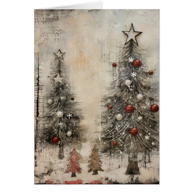 Rustic Decorated Christmas Trees  (Front)