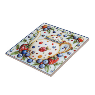 Rustic Decorative Farmhouse Vintage Teapot  Tile
