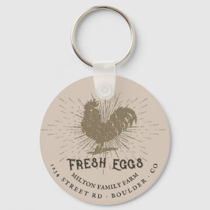 rustic decorative script farmhouse kraft monogram key ring