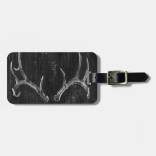 Rustic Deer Animal Head on Chalkboard Luggage Tag