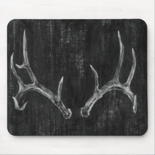 Rustic Deer Animal Head on Chalkboard Mouse Mat
