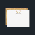 Rustic Deer Antlers Hunting Hunter Custom Name Card<br><div class="desc">This design features wood deer antlers with space for a name/text below. Click the customise button if you would like to adjust the design elements and/or further modify the text! Variations of this design, additional colours, as well as coordinating products are available in our shop, zazzle.com/store/doodlelulu. Contact us if you...</div>