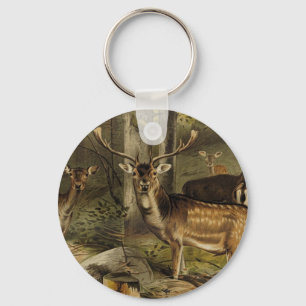Rustic Deer Antlers Hunting Key Ring