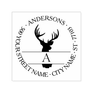 Rustic Deer Antlers Return Address Self-inking Stamp