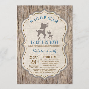 Rustic Deer Baby Shower Invitation Boy