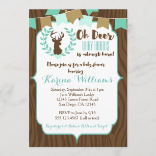 Rustic Deer Baby Shower Invitation, Deer Invite