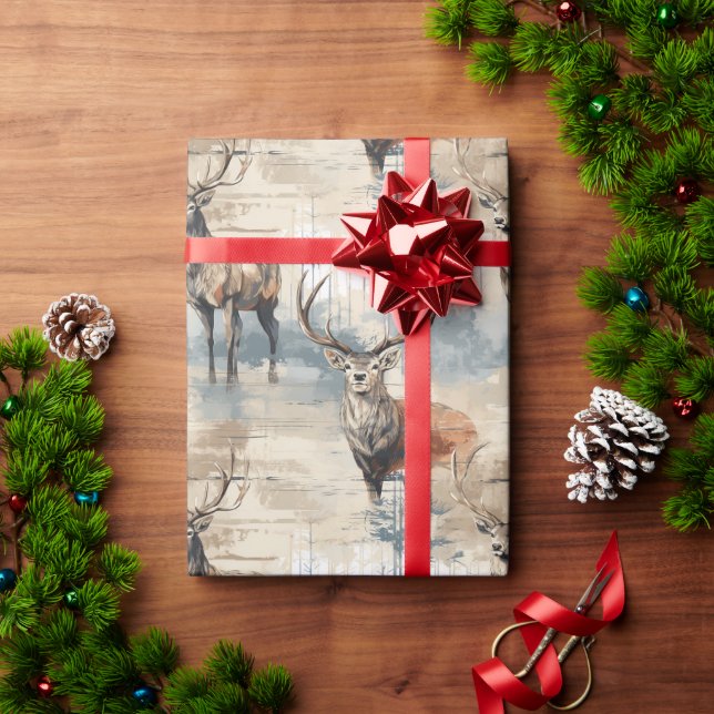 Rustic Deer Christmas Wrapping Paper (Holiday Gift)