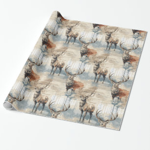 Rustic Deer Christmas Wrapping Paper
