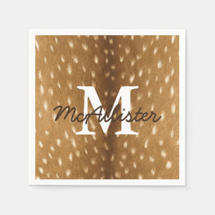 Rustic Deer Fawn Hide Personalised Napkin