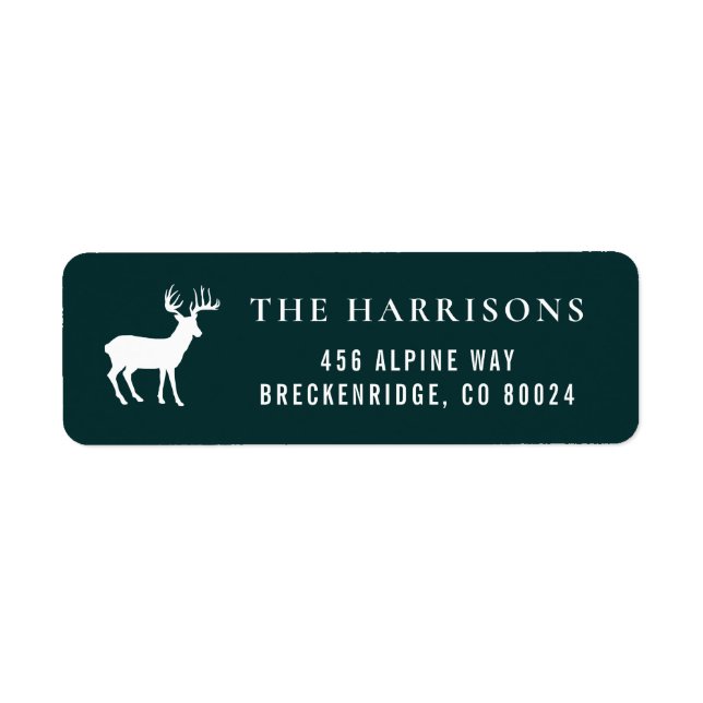 Rustic Deer Green Return Address (Front)