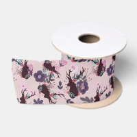 Rustic Deer Head Mauve Floral Baby Girl Shower