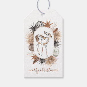 Rustic Deer Holiday Wreath Christmas Gift Tag
