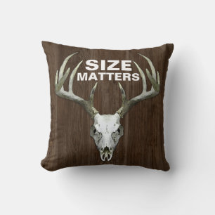 Rustic Deer Hunting Size Matters Cushion