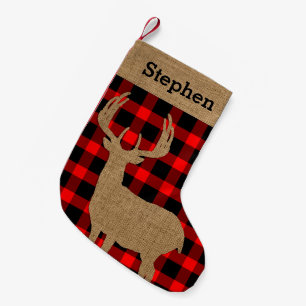 Rustic Deer Small Christmas Stocking