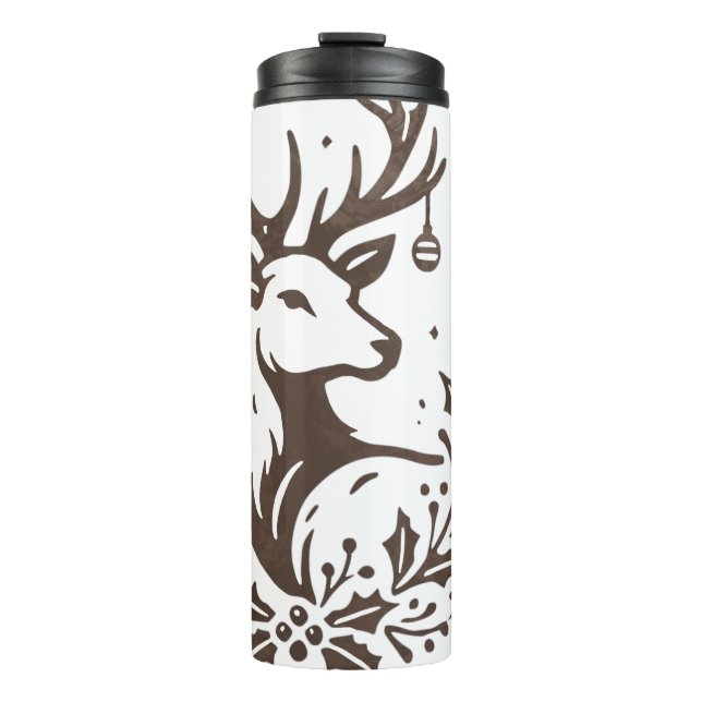 Rustic Deer Tumbler | Vintage Reindeer Design (Front)