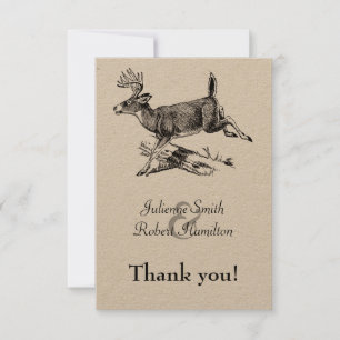 Rustic Deer Woodland Wedding Thank You Card