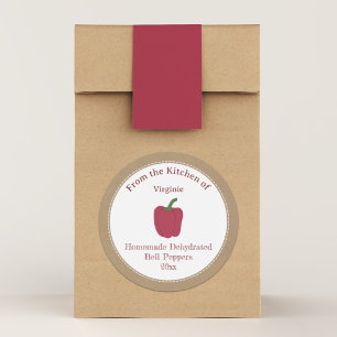Rustic Dehydrated Bell Peppers Label Sticker