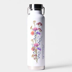Rustic Delicate Acrylic Floral Bouquet Custom Water Bottle