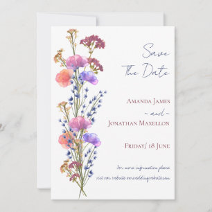 Rustic Delicate Acrylic Floral Save The Date Invitation