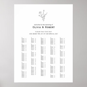 Rustic Delicate Alphabetical Wedding Sign
