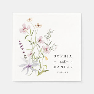 Rustic Delicate Wildflower Wedding Napkin
