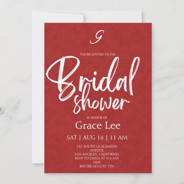 Rustic Denim Bridal Shower Invitation (Front)
