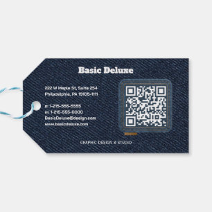Rustic Denim Patch Business Card   Dark Jean  Gift Tags